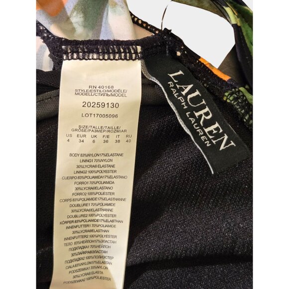 LAUREN RALPH LAUREN Midnight Tropical Surplice Underwire Padded Bikini Top 4 NWT - Picture 9 of 9